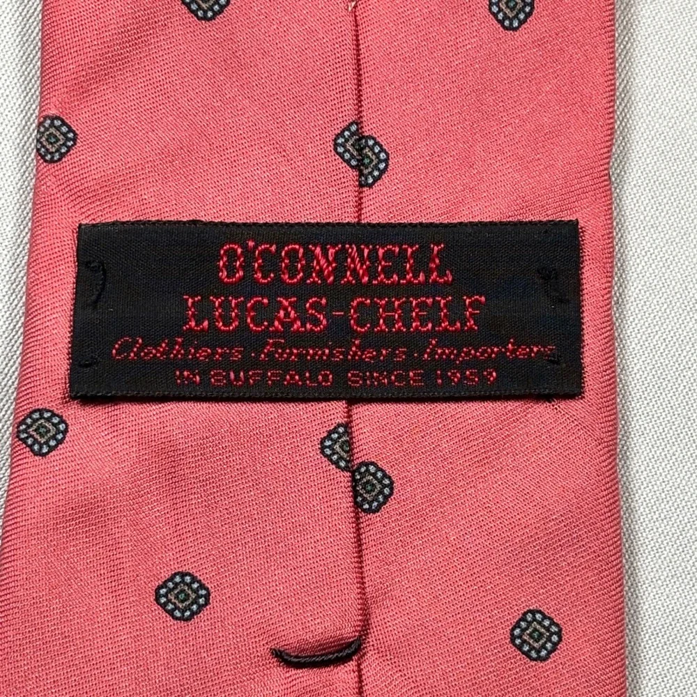 O'Connell Lucas-Chelf Necktie Men OS Red Pink Silk Medallion‎ Equestrian Lot 2